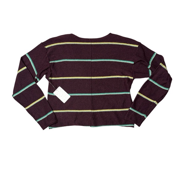 Free People Multicolor Striped V-Neck Sweater , the softest! XS - Picture 2 of 5